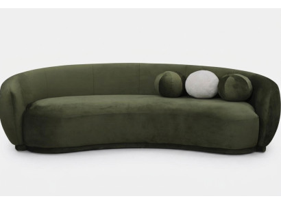 Fabric Sofa Three-Seater Couch Sofa 3 Seater Green Fabric Upholstered Sofa Modern