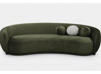 Fabric Sofa Three-Seater Couch Sofa 3 Seater Green Fabric Upholstered Sofa Modern