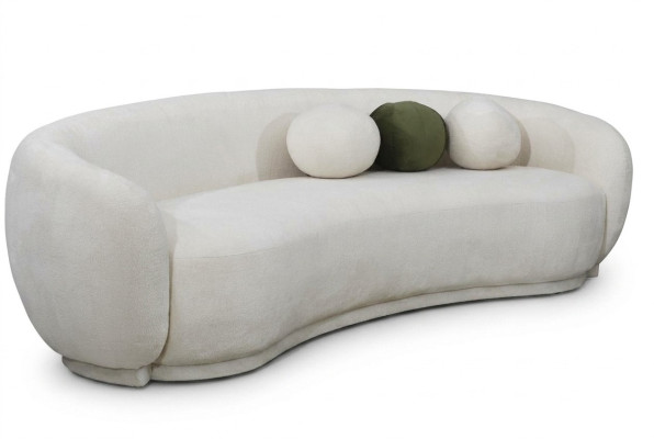 Modern fabric sofa three-seater couch sofa 3-seater white fabric upholstered sofa