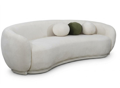 Modern fabric sofa three-seater couch sofa 3-seater white fabric upholstered sofa