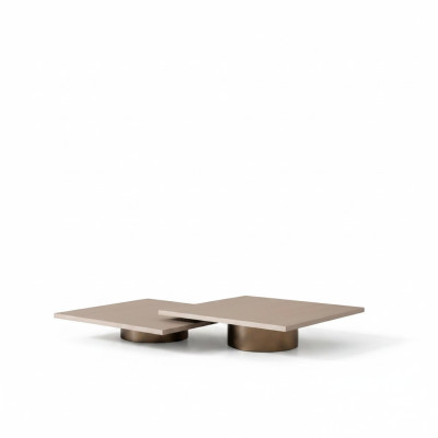 Group Tables Coffee Table Side Table Wood Set Beige 2-piece