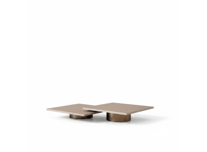 Group Tables Coffee Table Side Table Wood Set Beige 2-piece