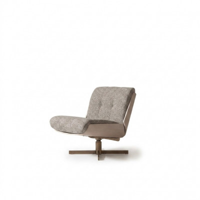 Swivel chair armchair fabric single-seater gray living room club chair