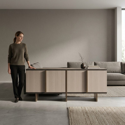 Sideboard Cabinet Dresser Wood Dining Room Beige Cupboard Wooden Cabinet