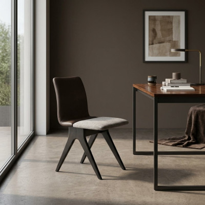 Dining room chair set chairs kitchen chair gray wooden chair wood fabric 6-piece set