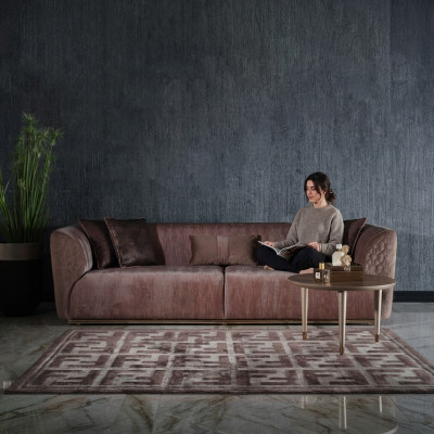 Modern three-seater sofa 3-seater upholstered sofa fabric sofa modern brown sofas
