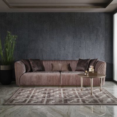 Modern three-seater sofa 3-seater upholstered sofa fabric sofa modern brown sofas