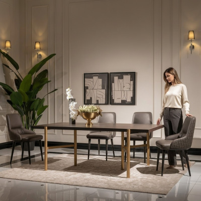 Dining table dining room table dining room wood brown modern gold design