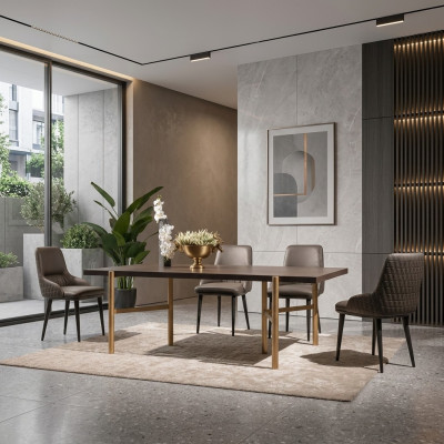 Dining table dining room table dining room wood brown modern gold design