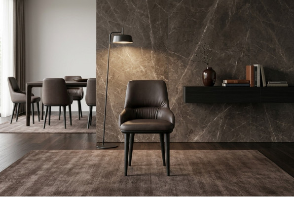Dining chair kitchen chair faux leather set group 6 pcs chairs brown