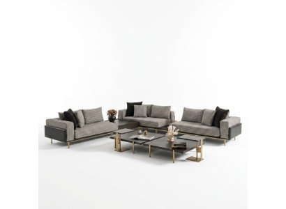 Corner sofa L-shape corner suite large sofa gray upholstered sofa fabric sofa new