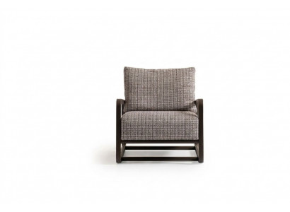 Armchair Single Seater Gray Wood Living Room TV Recliner Relax Chair