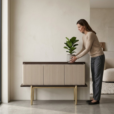 Sideboard cupboard cabinet wood modern beige dining room cabinet design