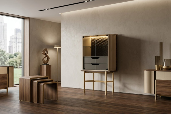 Bar cabinet cupboard display cabinet bar wood living room modern beige luxury