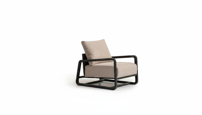 Armchair Recliner Single-Seater Beige Wood Living Room Design