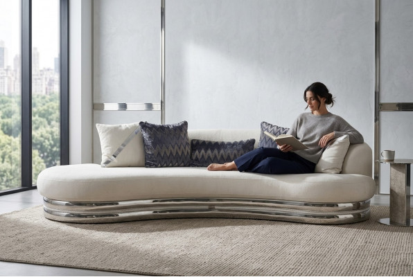 Three-seater couch sofa, three-seater upholstered sofa, fabric sofa, modern white