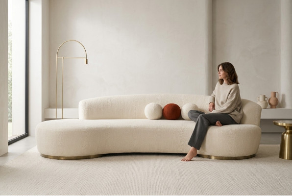 Upholstered sofa three-seater couch sofa 3-seater fabric sofa modern white