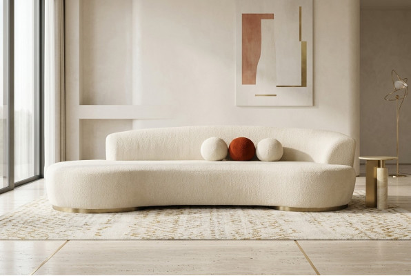 Upholstered sofa three-seater couch sofa 3-seater fabric sofa modern white