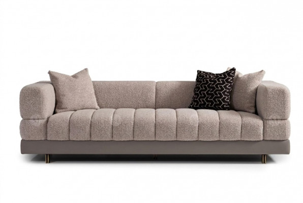 Three-seater couch sofa 3-seater upholstered sofa fabric sofa modern gray