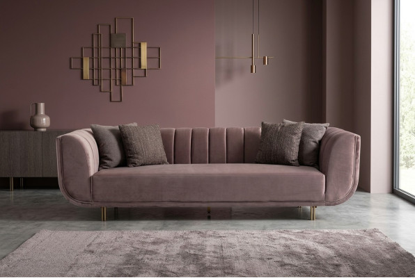 Modern couch three-seater sofa upholstered sofa fabric sofa purple 3-seater new