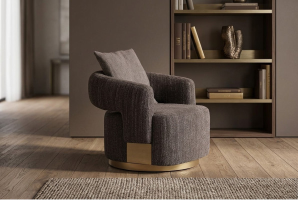 Armchair Single Seater Grey Wood Living Room TV Chair Recliner Chair
