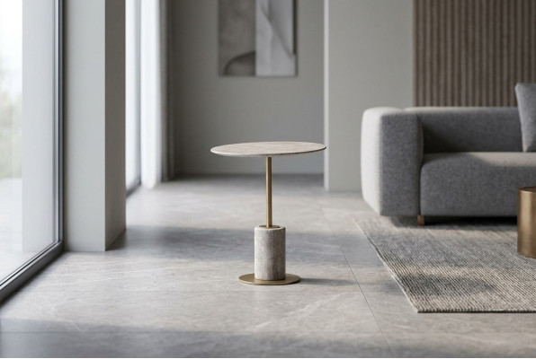 Coffee table side table coffee table wooden sofa table round table gray