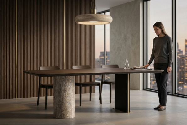 Dining table dining room table table dining room wood brown 220 cm modern