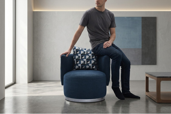 Recliner Chair Modern Blue Upholstery Fabric Seat Design Modern