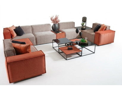Large U-shaped corner sofa fabric sofa couch upholstered sofa orange modern sofa