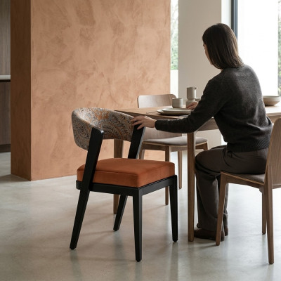 Kitchen chairs dining room chairs chair set 6 pcs chairs orange group wood
