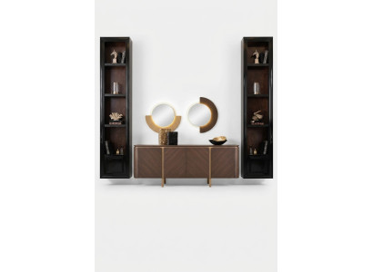 Dining room sideboard mirror set dresser brown wood