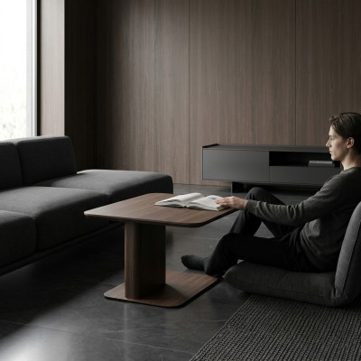 Side table, coffee table, couch table, brown wooden table, living room