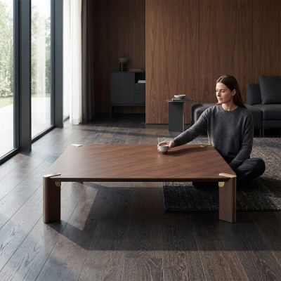 Coffee table side table living room coffee table brown wood table