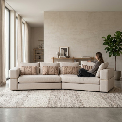 Sectional sofa upholstered sofa fabric sofa beige sofas modern living room design