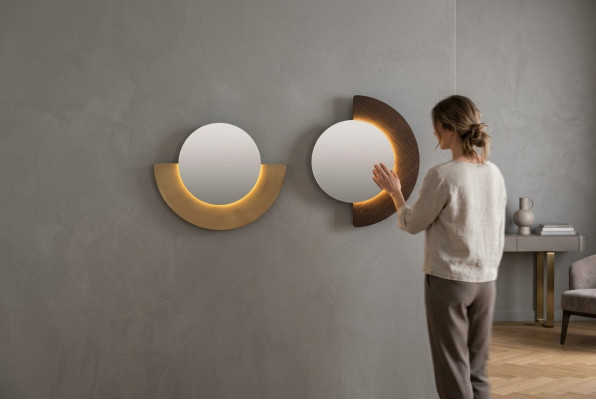 Group Wall Mirror Set 2-piece Decorative Mirror Hallway Mirror Round Wood Set