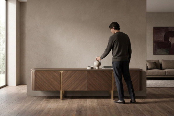 Sideboard RTV Lowboard TV Stand Table Wood Brown Living Wall Modern