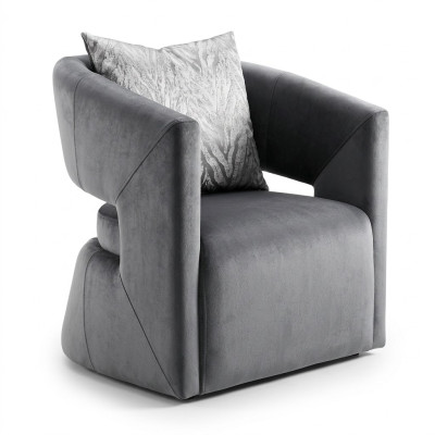 Armchair cocktail chair upholstery single-seater luxury club chair gray