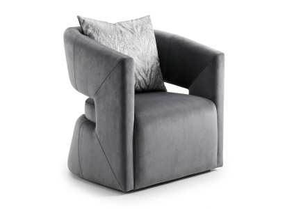 Armchair cocktail chair upholstery single-seater luxury club chair gray