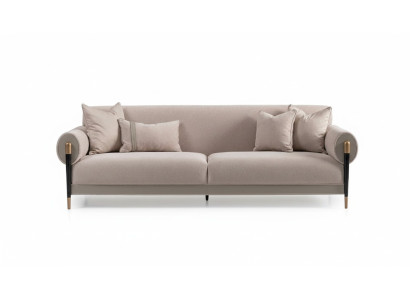 Fabric sofa three-seater sofa, 3-seat upholstered sofa, modern design, beige, new.