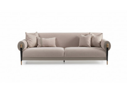 Fabric sofa three-seater sofa, 3-seat upholstered sofa, modern design, beige, new.