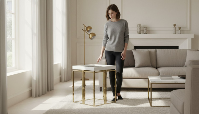 Side table coffee table coffee table sofa table table living room gold