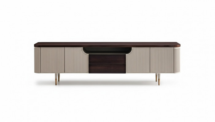 Sideboard TV Stand RTV Lowboard Wood Beige Modern Table Living Room