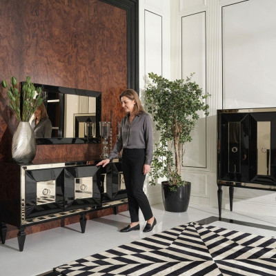 Complete Sideboard Mirror Bar Cabinet Black Wood Sideboard Cabinet