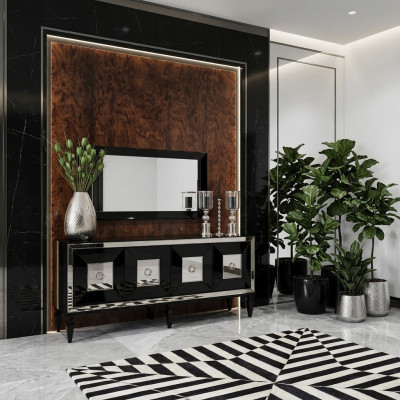 Complete Sideboard Mirror Bar Cabinet Black Wood Sideboard Cabinet