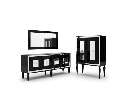 Complete Sideboard Mirror Bar Cabinet Black Wood Sideboard Cabinet