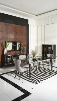 Large dining area dining set dining room dining table chairs 10-piece black wood