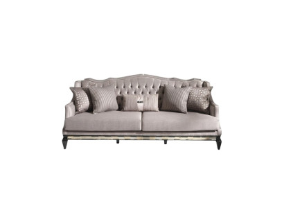 Chesterfield Sofa 3-Seater Fabric Sofa Gray Three-Seater Upholstered Sofa Fabric