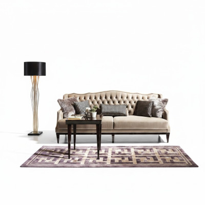 Elegant three-seater Chesterfield sofa in gray – timeless upholstery for your home.
