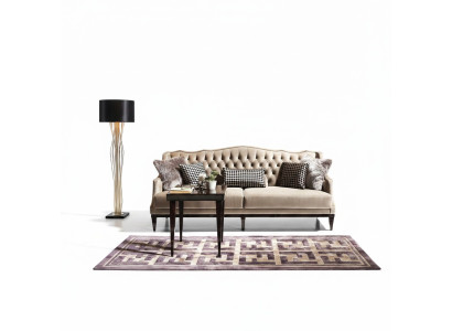 Elegant three-seater Chesterfield sofa in gray – timeless upholstery for your home.
