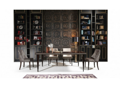 Dining corner dining room dining set luxury dining table chairs black wood 7-piece